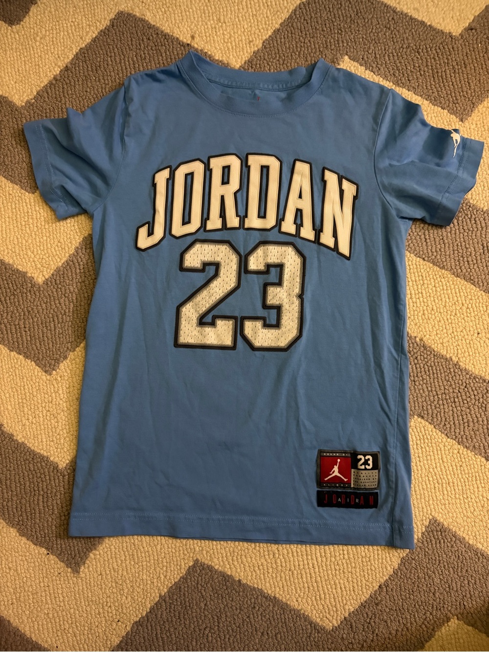 Jordan Short Sleeve Tee in Light Blue with White 23 Graphic